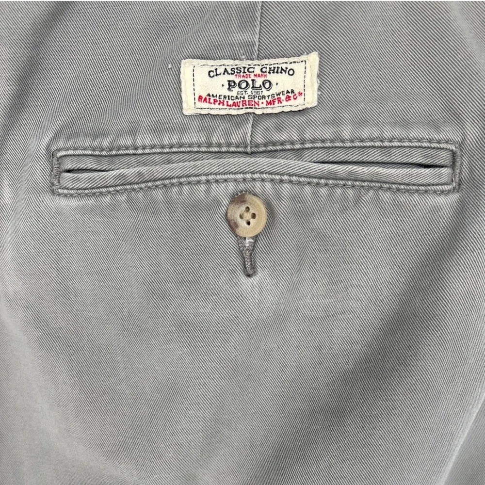 Polo Ralph Lauren Mens Chino‎ Pants 40x32 Gray Cotton Classic Preppy Casual